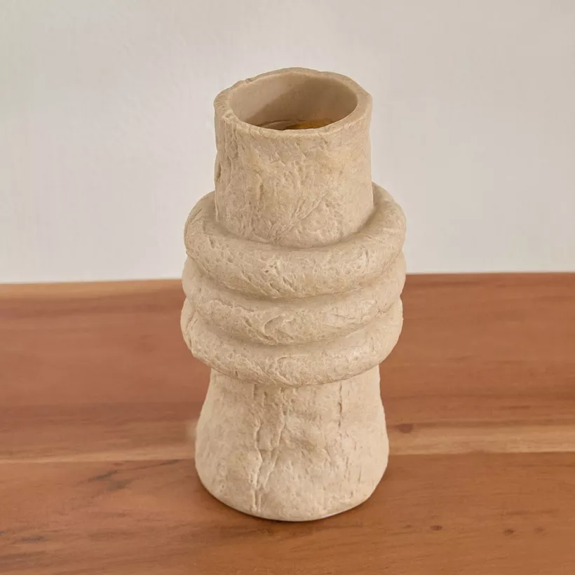Whyton Travertine Vase - 10.5x10.5x20 cm - Image 3