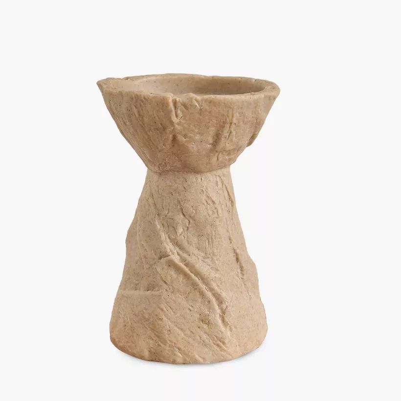Whyton Travetine Candleholder - 10x10x15 cm - Image 2