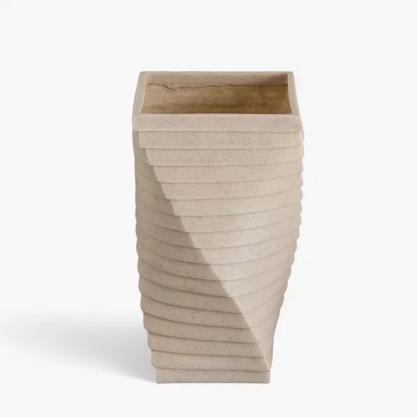 Silton Ribbed Modern Vase - 16x16x30 cm - Image 2