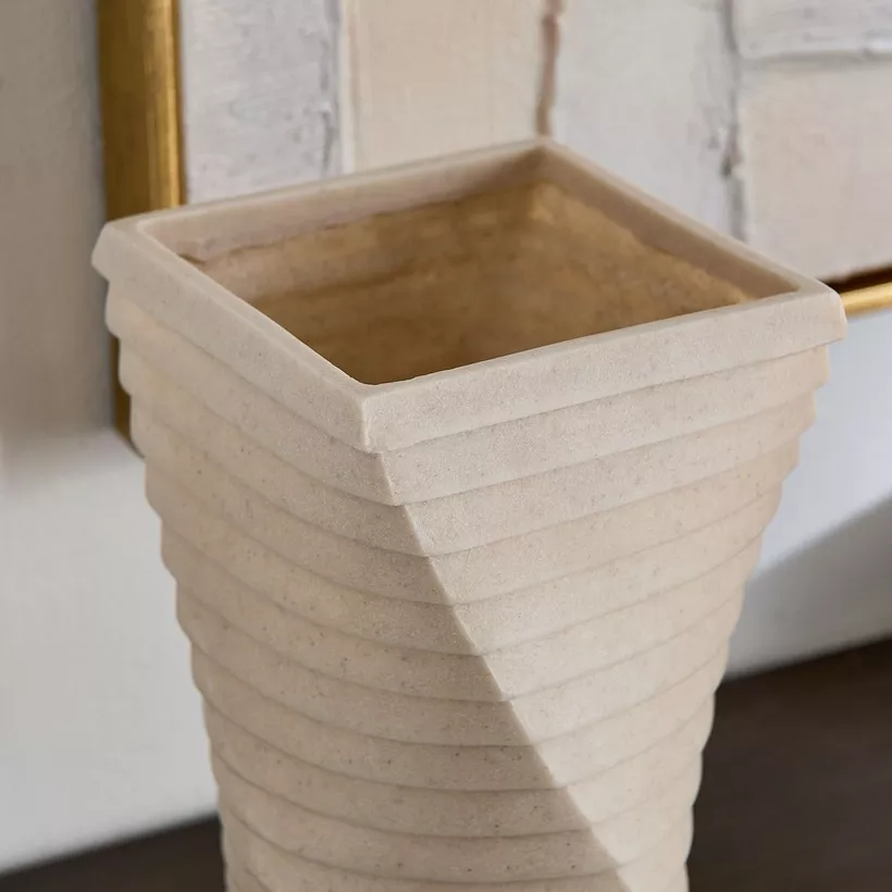 Silton Ribbed Modern Vase - 16x16x30 cm - Image 4