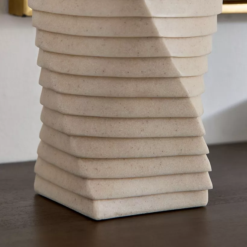 Silton Ribbed Modern Vase - 16x16x30 cm - Image 5