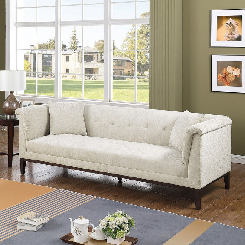 Anniston 3-Seater Fabric Sofa with 2 Cushions - Image 3