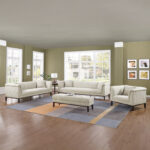 Anniston 3-Seater Fabric Sofa with 2 Cushions