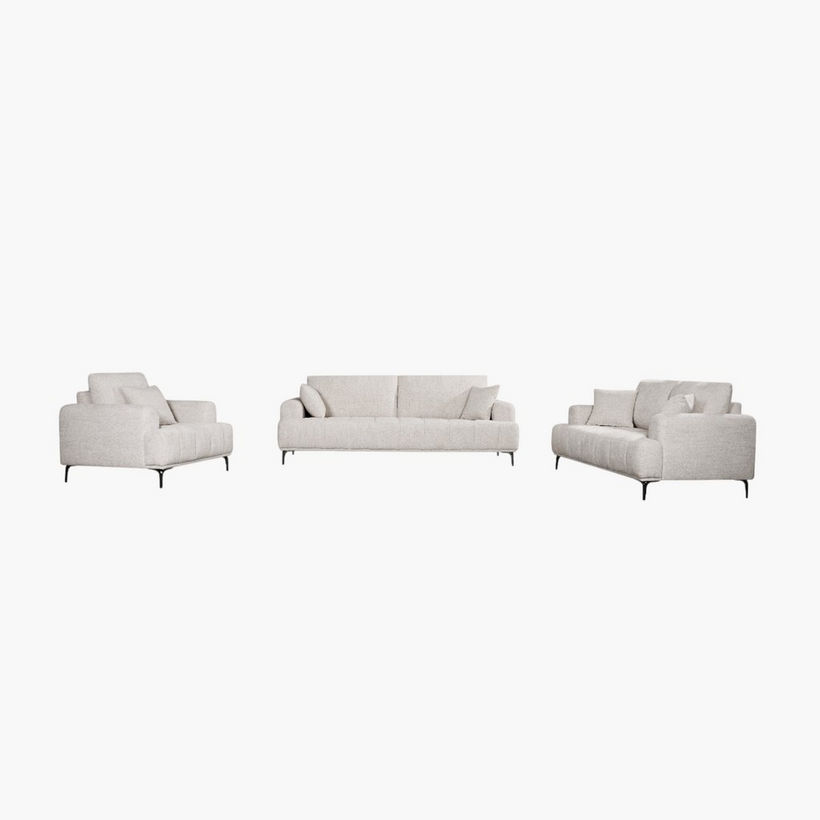 Porto 3-Seater Fabric Sofa with 2 Cushions - Image 12