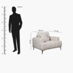 Porto Armchair Fabric Sofa with Cushion