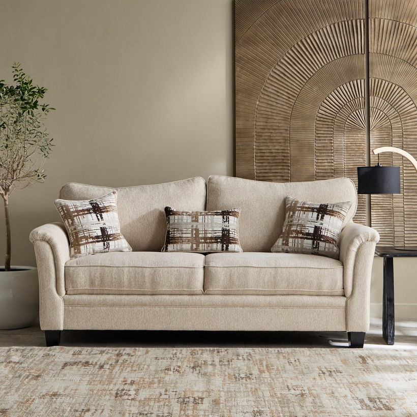 Urban 3-Seater Fabric Sofa with 3 Cushions - Image 3