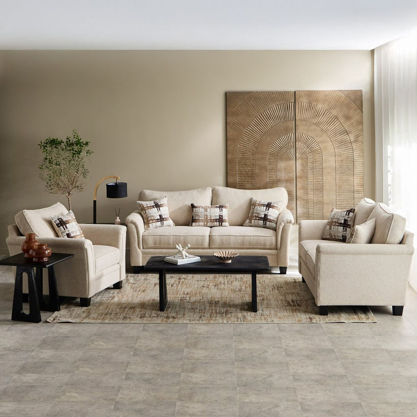 Urban 3-Seater Fabric Sofa with 3 Cushions - Image 10