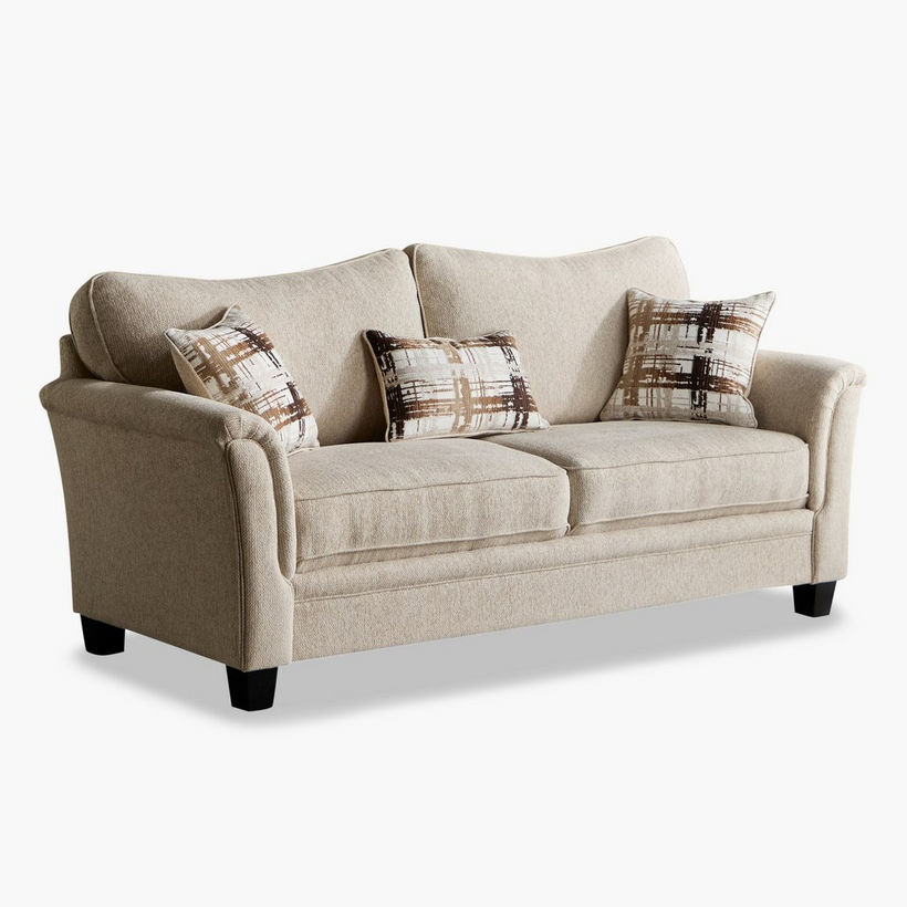 Urban 3-Seater Fabric Sofa with 3 Cushions - Image 11