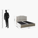 Movo Curvy Rio Upholstered Queen Bed - 140x200 cm
