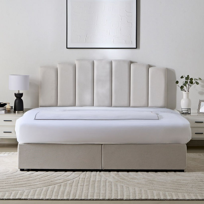 Movo Curvy Rio Upholstered King Bed - 180x200 cm - Image 3