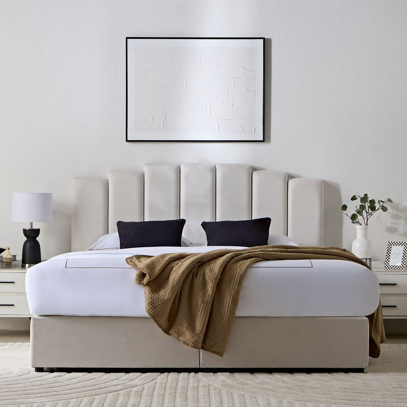 Movo Curvy Rio Upholstered King Bed - 180x200 cm - Image 8
