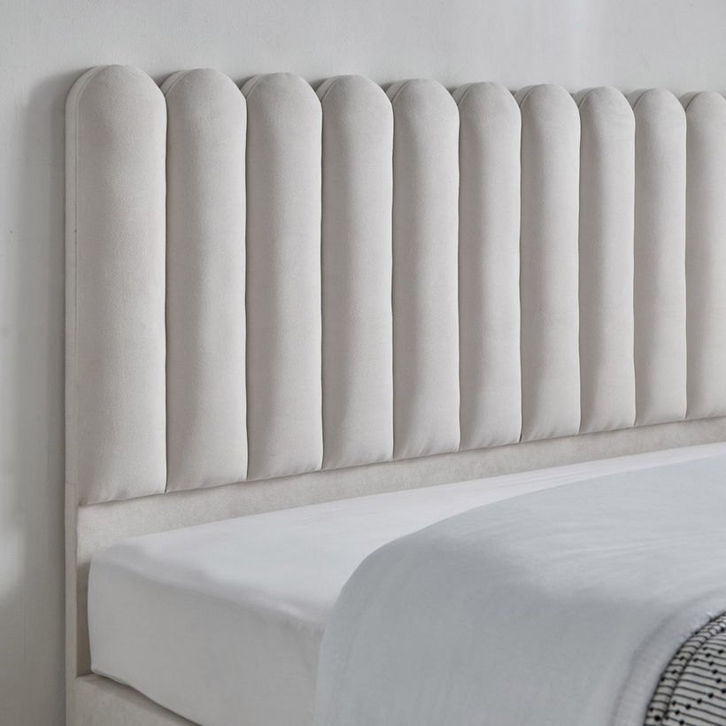 Movo Curvy Brooks Upholstered Queen Bed - 160x200 cm - Image 4