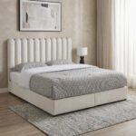 Movo Curvy Brooks Upholstered Queen Bed - 160x200 cm