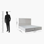 Movo Curvy Brooks Upholstered Queen Bed - 160x200 cm