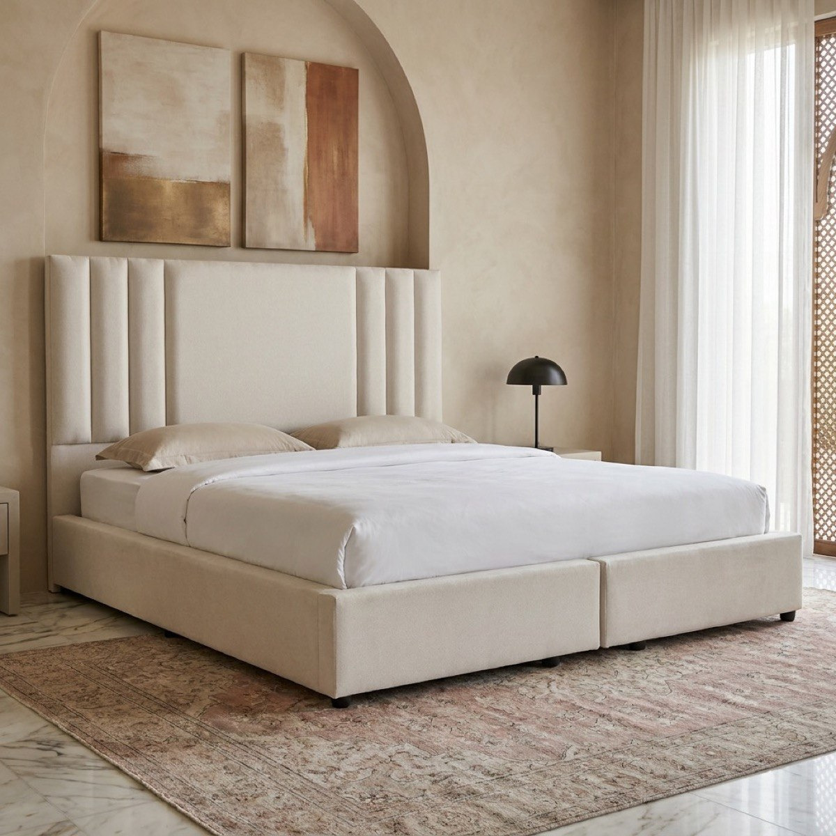 Movo Curvy Galaxy Twin Upholstered Bed - 120x200 cm