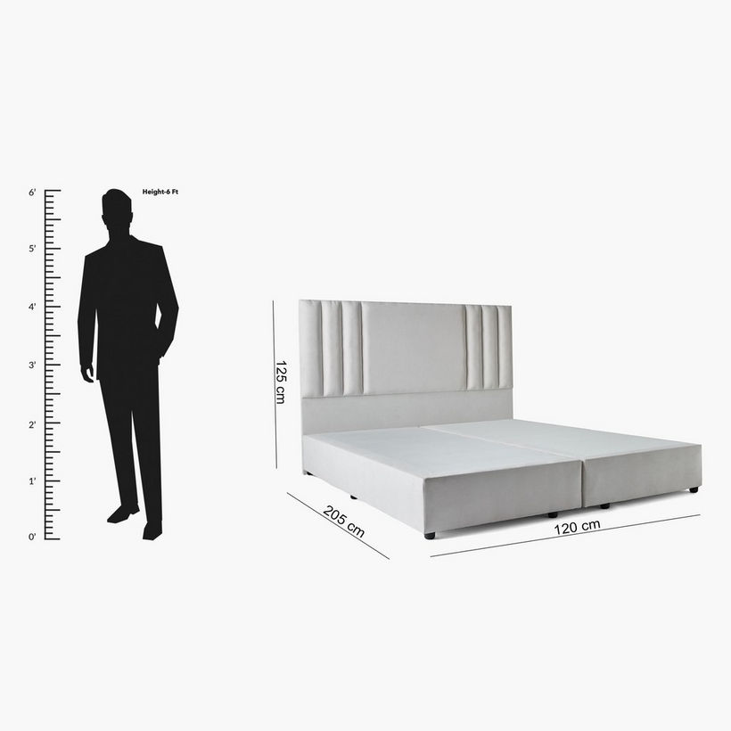 Movo Curvy Galaxy Twin Upholstered Bed - 120x200 cm - Image 2