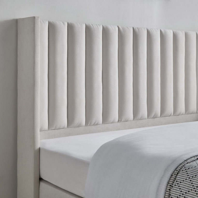 Movo Curvy Wing Back Twin Upholstered Bed - 120x200 cm - Image 4