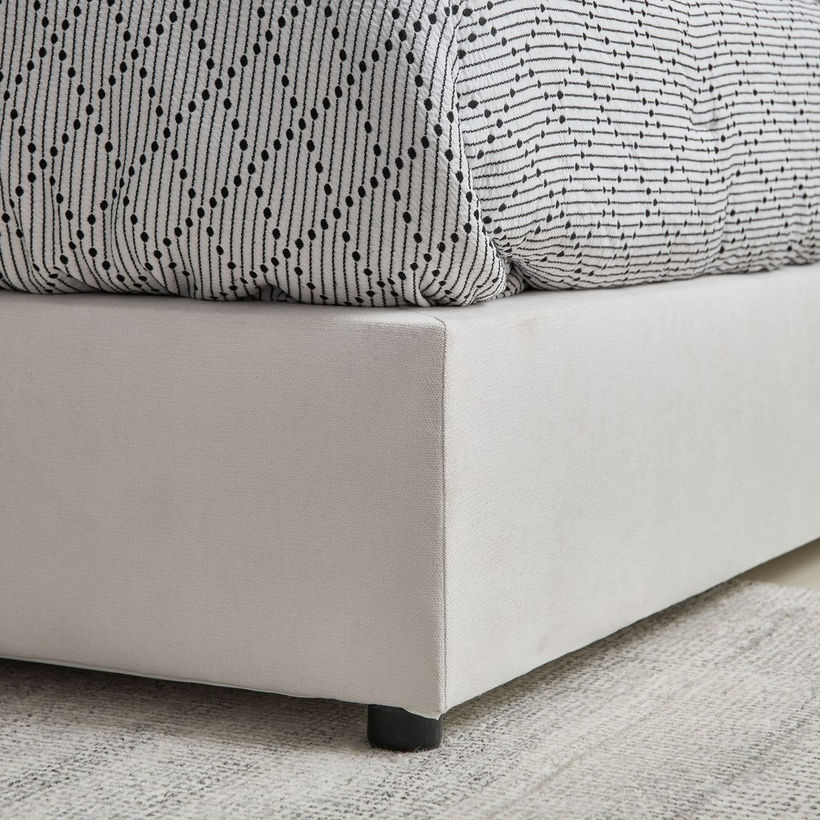 Movo Curvy Wing Back Twin Upholstered Bed - 120x200 cm - Image 5