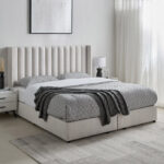 Movo Curvy Wing Back Twin Upholstered Bed - 120x200 cm