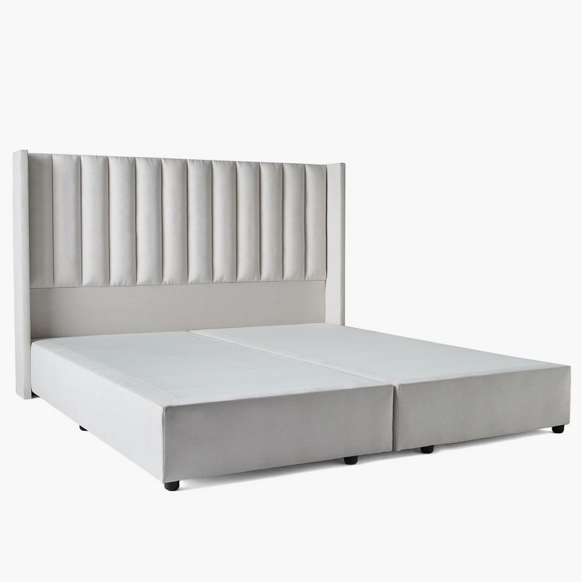 Movo Curvy Wing Back Twin Upholstered Bed - 120x200 cm - Image 11