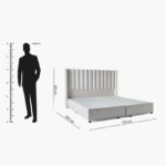 Movo Curvy Wing Back Queen Upholstered Bed - 160x200 cm