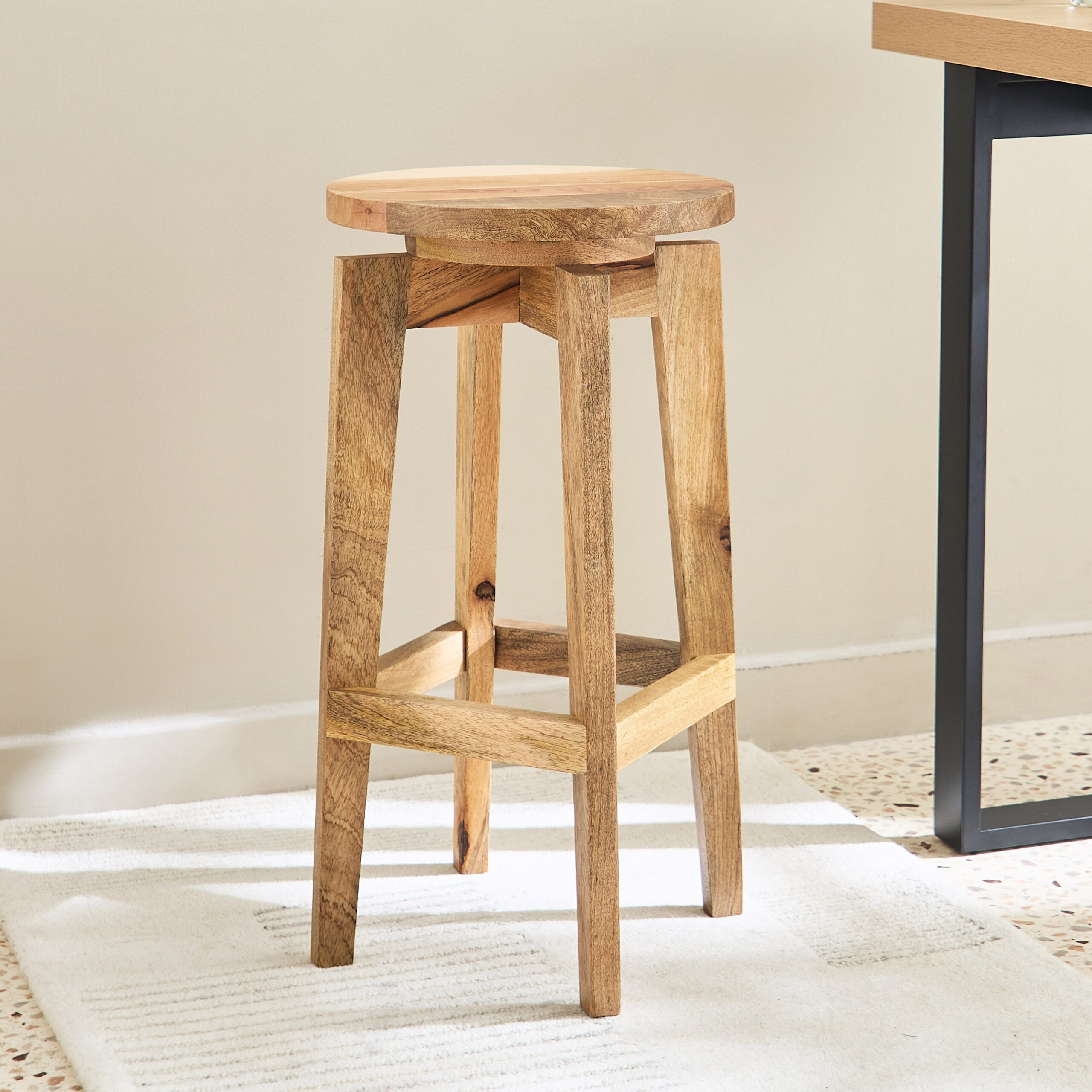 Cavon Rixos Solid Wood Bar Stool