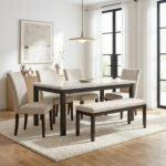 Orlando Genuine 6-Seater Marble Top Dining Table Set