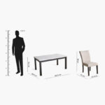 Orlando Genuine 6-Seater Marble Top Dining Table Set