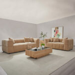 Blob 3-Seater Fabric Sofa with 3 Cushions