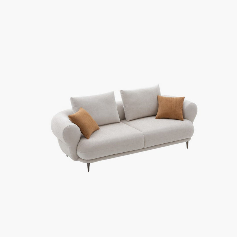 Cologne 3-Seater Fabric Sofa with 2 Large and 2 Small Cushions - Image 4