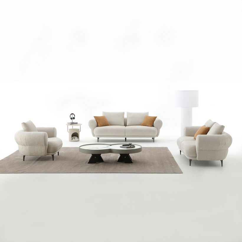 Cologne Armchair Fabric Sofa with Large Cushion - Image 7
