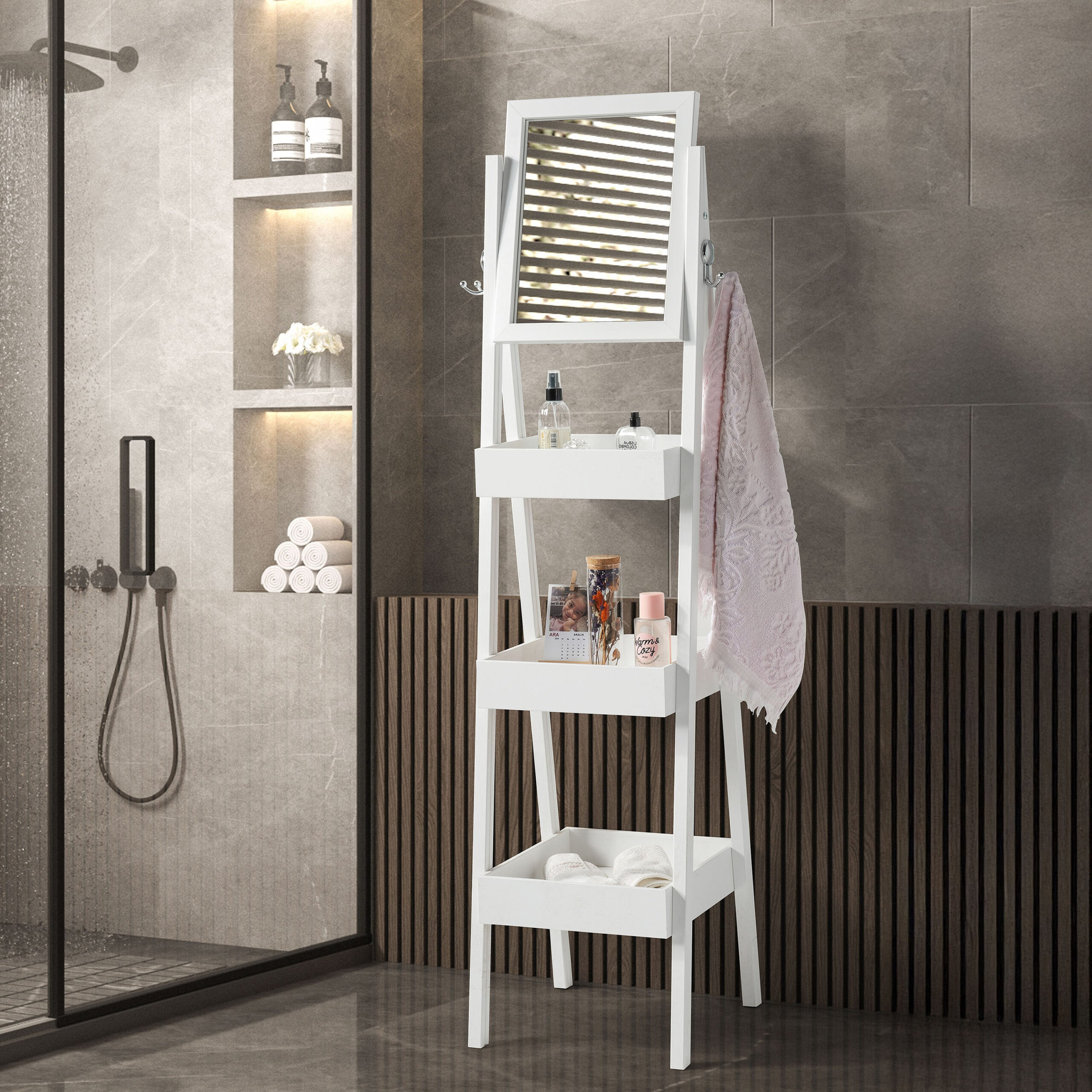 Charley Shelving Unit with Mirror