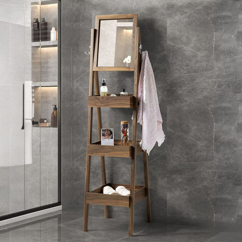 Charley Shelving Unit with Mirror - Image 3