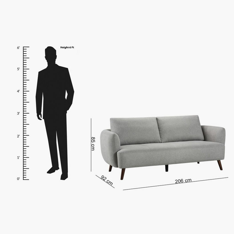 Orleans 3-Seater Fabric Sofa - Image 8