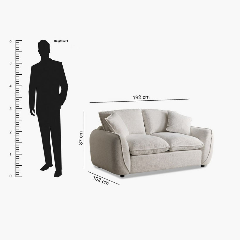 Clayton 2-Seater Fabric Sofa with 2 Cushions - Image 12