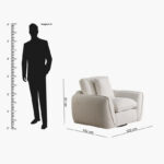 Clayton Armchair Fabric Sofa with Cushion