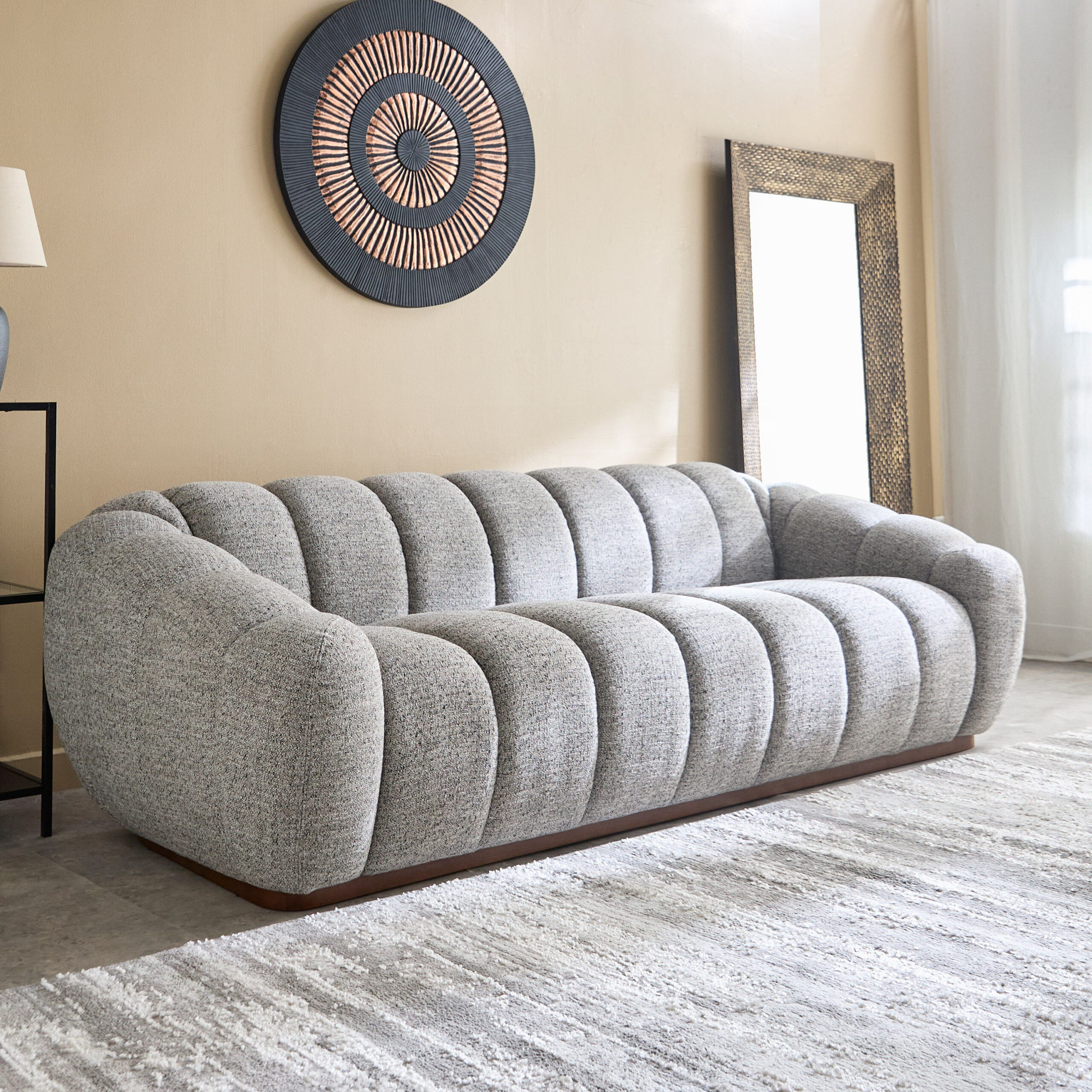 Acra 4-Seater Large Fabric Sofa