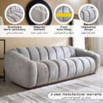 Acra 4-Seater Large Fabric Sofa