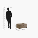 Arden 2-Seater Fabric Sofa Bed Cum Ottoman with Storage