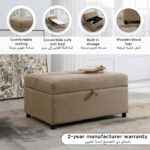 Arden 2-Seater Fabric Sofa Bed Cum Ottoman with Storage