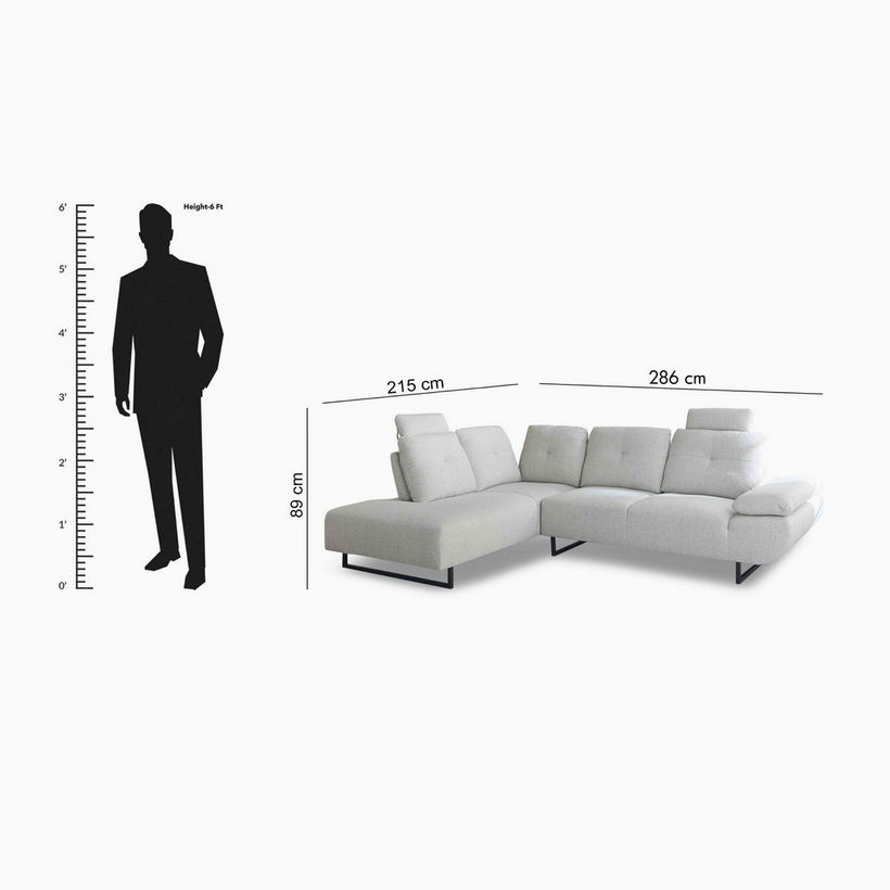 Premier 4-Seater Right Corner Fabric Sofa with Adjustable Back - Image 15