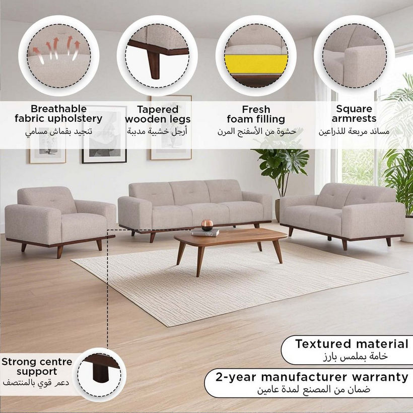 Seattle NXT 3-Seater Fabric Sofa - Image 9