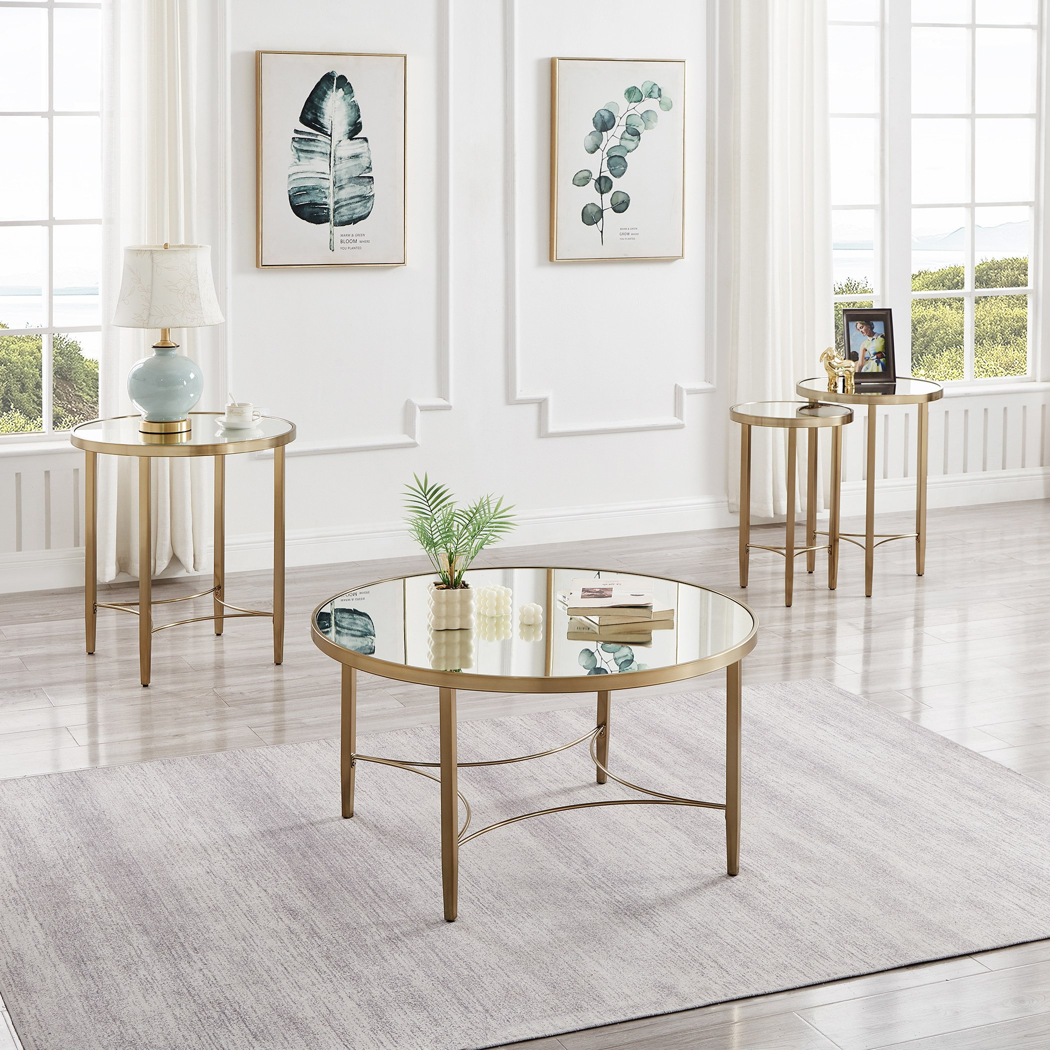 Artison Mirror Top End Table