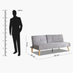 Hobbs NXT 3-Seater Fabric Sofabed with 2 Cup Holders