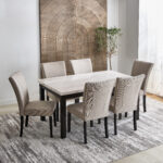 Orlando NXT Genuine Marble Top 6-Seater Dining Table Set