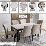 Orlando NXT Genuine Marble Top 6-Seater Dining Table Set
