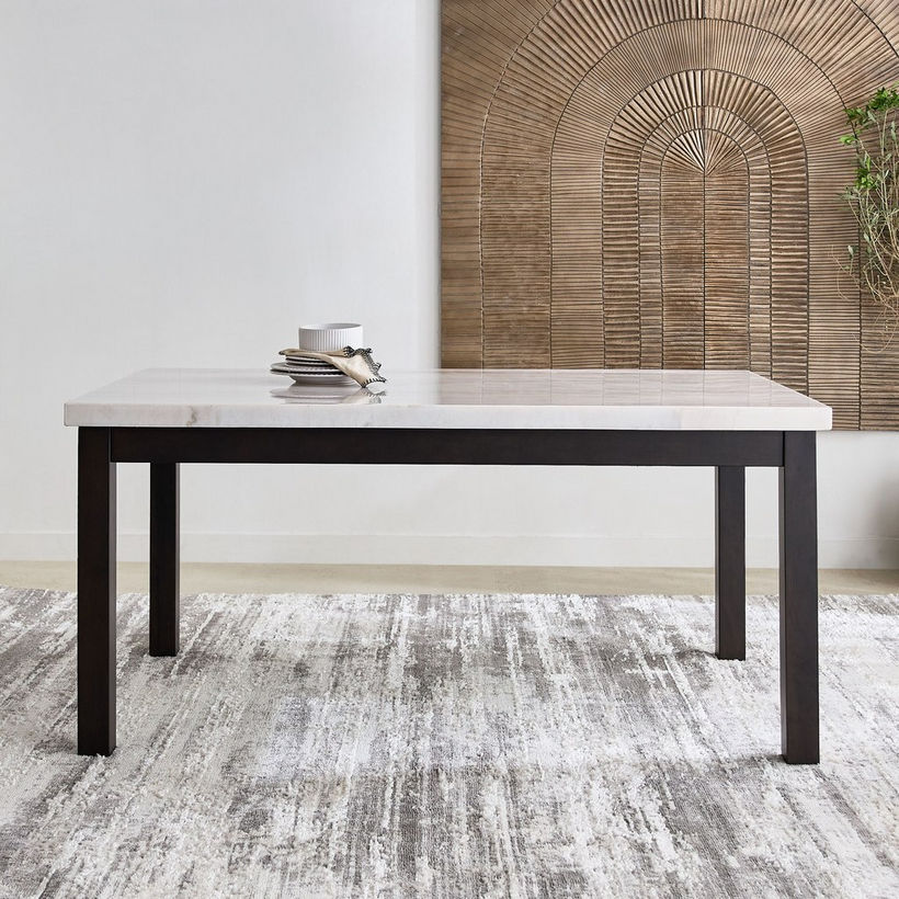 Orlando NXT Genuine Marble Top 6-Seater Dining Table Set - Image 4