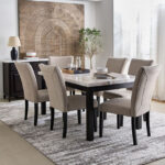 Orlando NXT Genuine Marble Top 6-Seater Dining Table Set