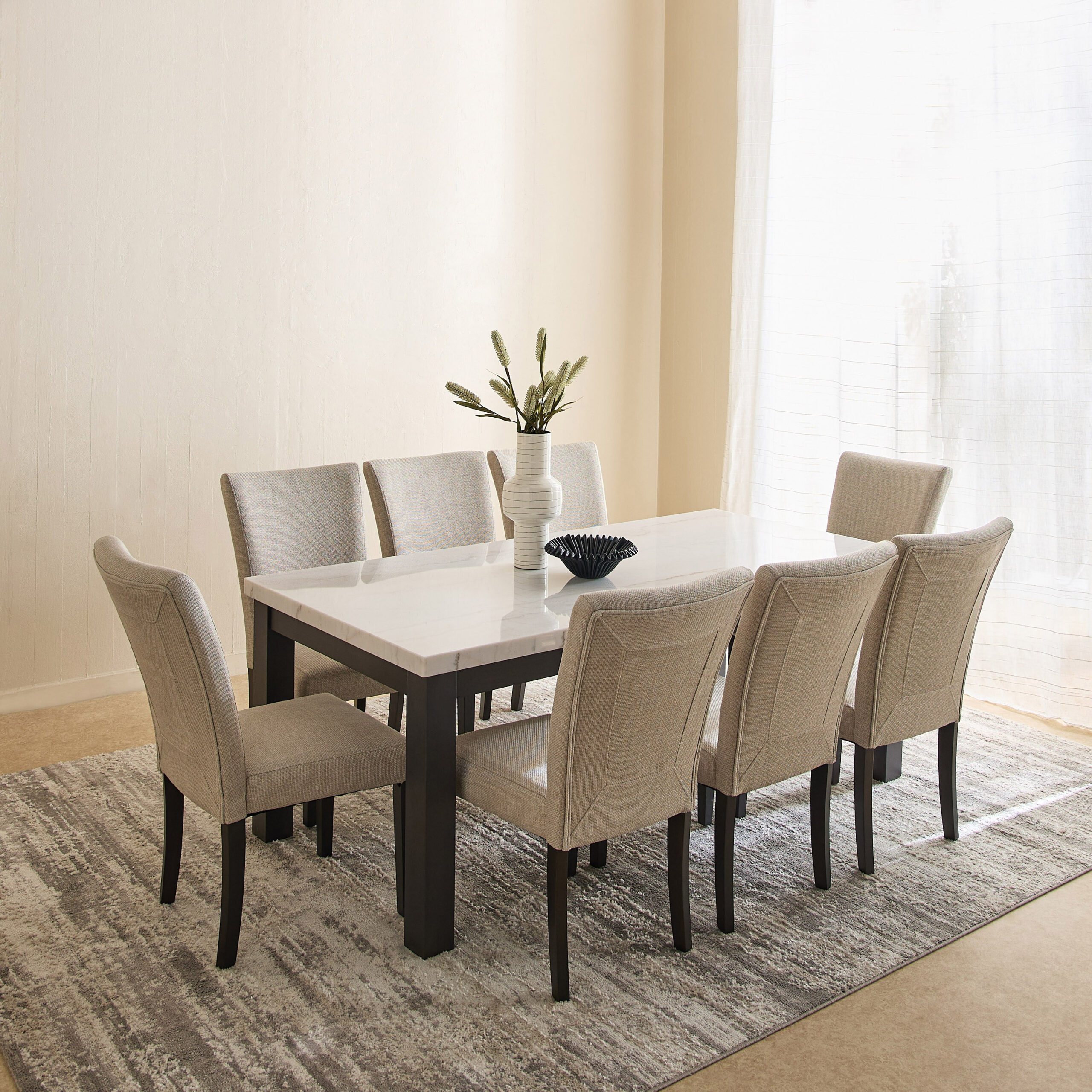 Orlando NXT 8-Seater Marble Top Dining Table Set