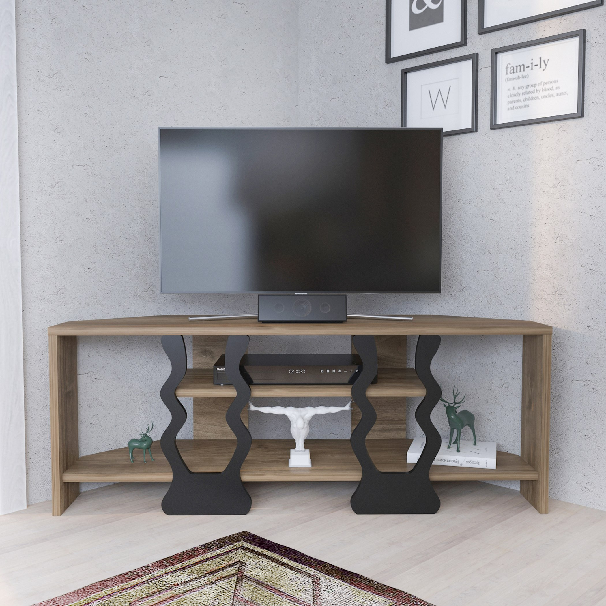 Modulix Contra 1.1 Metre Corner TV Unit for TVs up to 45 inches